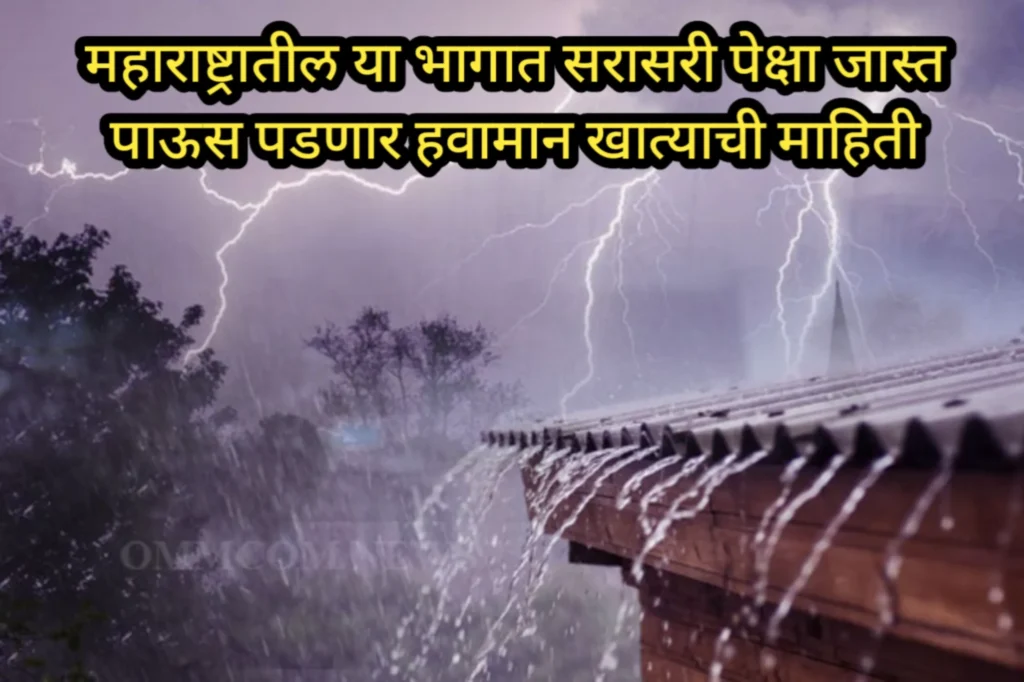 महाराष्ट्रातील या भागात सरासरी पेक्षा जास्त पाऊस पडणार हवामान खात्याची माहिती | monsoon 