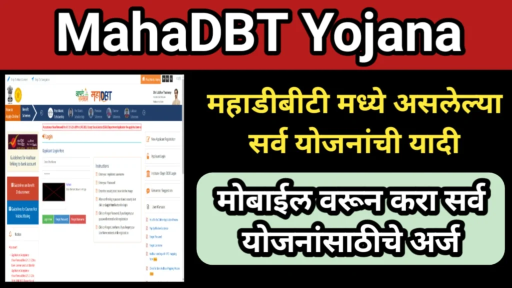महाडीबीटी मध्ये असलेल्या सर्व योजनांची यादी, मोबाईल वरून करा सर्व योजनांसाठीचे अर्ज | MahaDBT Yojana 