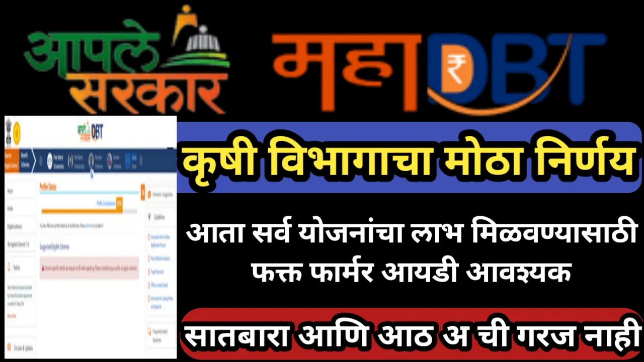कृषी विभागाचा मोठा निर्णय, आता सर्व योजनांचा लाभ मिळवण्यासाठी फक्त फार्मर आयडी आवश्यक, सातबारा आणि आठ अ ची गरज नाही | Farmer Id Update Maharashtra