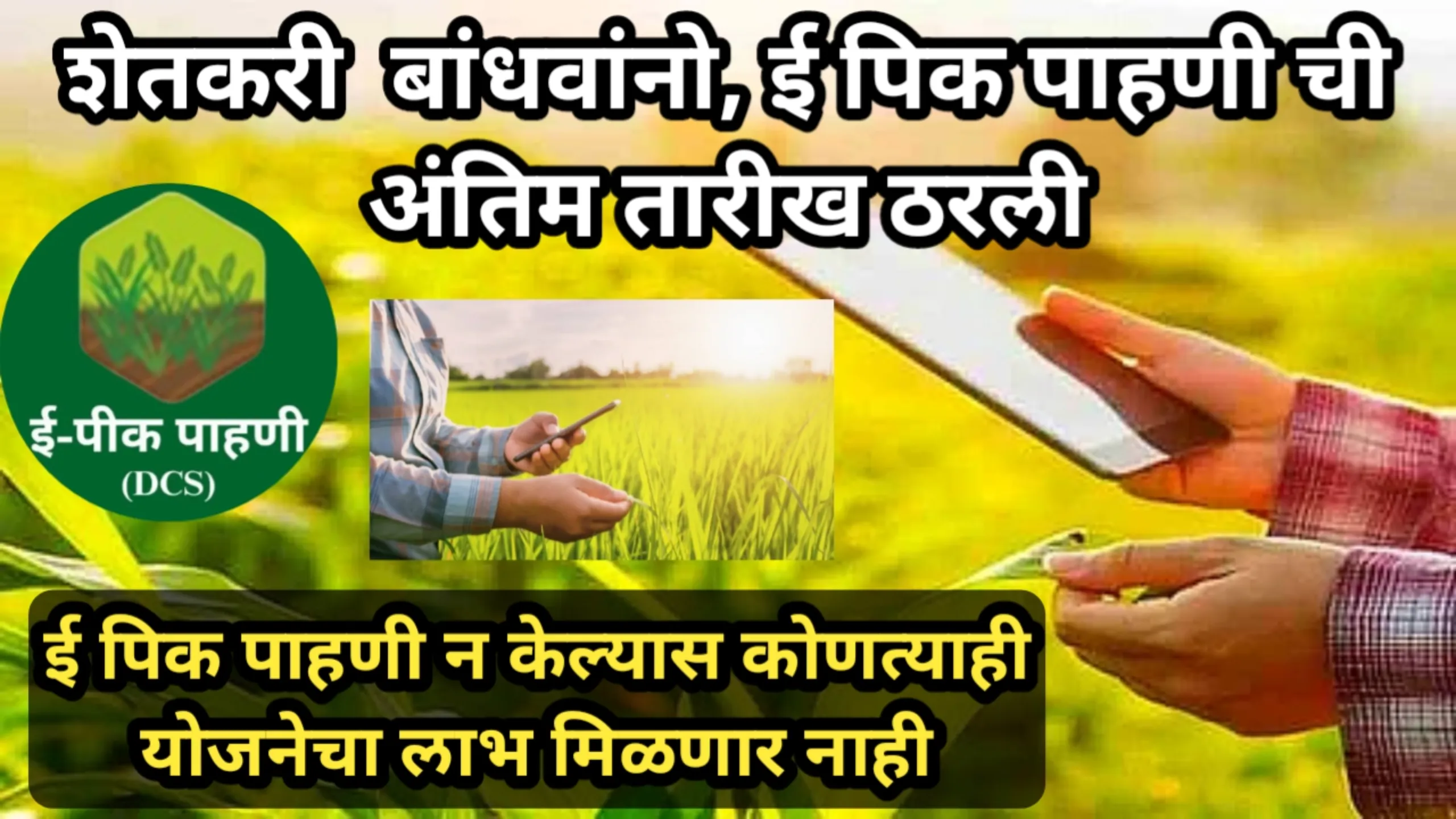 शेतकरी बांधवांनो, ई पिक पाहणी ची अंतिम तारीख ठरली, ई पिक पाहणी न केल्यास कोणत्याही योजनेचा लाभ मिळणार नाही | E Pik Pahani Update